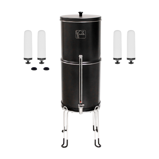 Newton 8.5 Litre Gravity-Powered Water Filter System Black and White