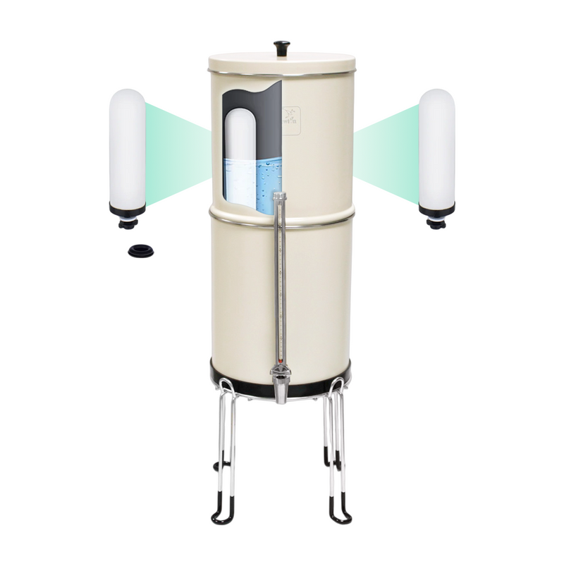 Load image into Gallery viewer, Newton 8.5 Litre Gravity-Powered Water Filter System Black and White
